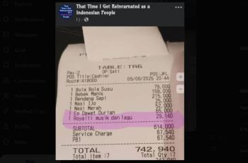 Dengerin Lagu di Resto Sekarang Kena Biaya? Jangan Takut! Struk yang Viral Ternyata Editan