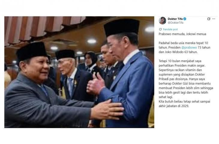 Kolase dokter Tifa dan mantan presiden Joko Widodo (Jokowi). (Dok. Istimewa)
